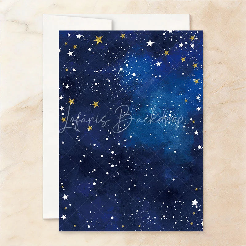 Lofaris Custom Set of 20 Twinkle Little Star Baby Shower Invitation Blue Gold Glitter Starry Night for Celebration