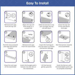 Lofaris Custom Silverstep Tabletop 60in Retractable Banner Stand