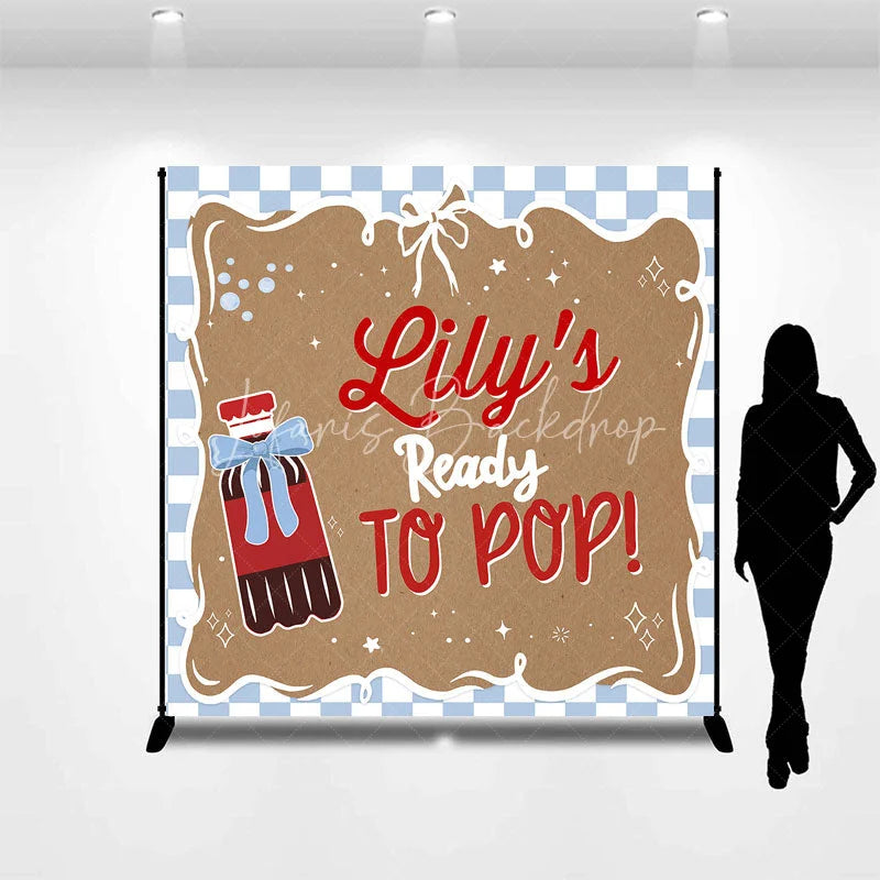 Lofaris Custom Soda Bottle Ready to Pop Backdrop Baby Shower Party Decor with Personalized Name
