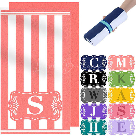 Lofaris Custom Stripes Color Name Beach Towel