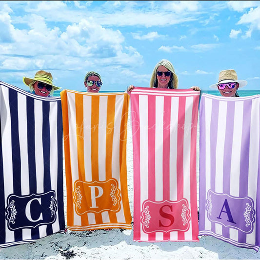 Lofaris Custom Stripes Color Name Beach Towel