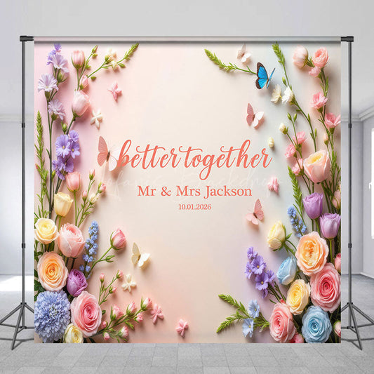 Lofaris Custom Sweet Photo Better Together Wedding Backdrop