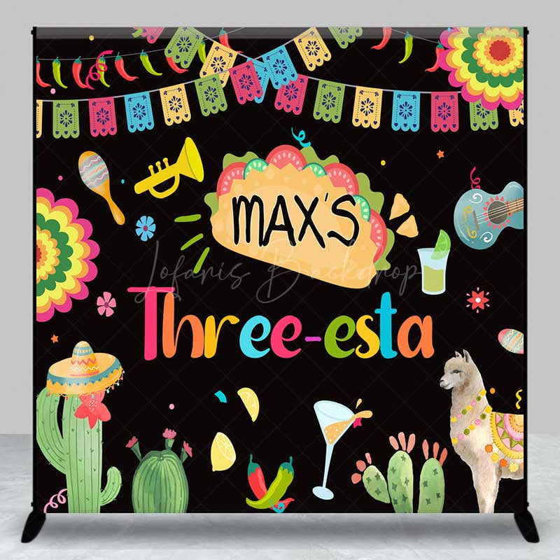 Lofaris Custom Taco Bout A Third Birthday Backdrop Colorful Mexican Fiesta Party Banner Personalized Cactus and Llama Decor