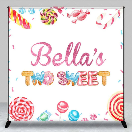 Lofaris Custom Two Sweet Birthday Backdrop 2nd Donut Candy Photography Background