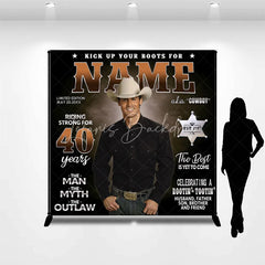 Lofaris Custom Western Cowboy 40th Birthday Backdrop The Man Myth Outlaw Rootin Tootin Party Decor