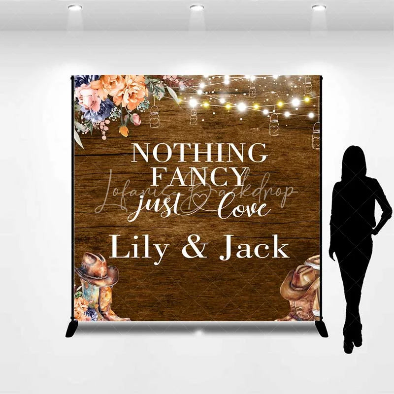 Lofaris Custom Western Wedding Backdrop Rustic Cowboy Boots Hat Photography Background