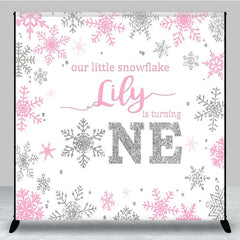 Lofaris Custom Winter Onederland Backdrop First Birthday Pink Snowflake Photography Background