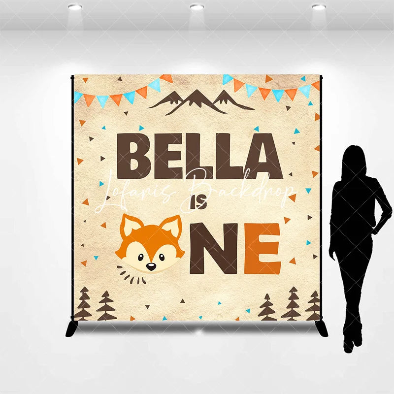 Lofaris Custom Woodland Fox First Birthday Party Backdrop Personalized Forest Animal Theme Celebration Decor