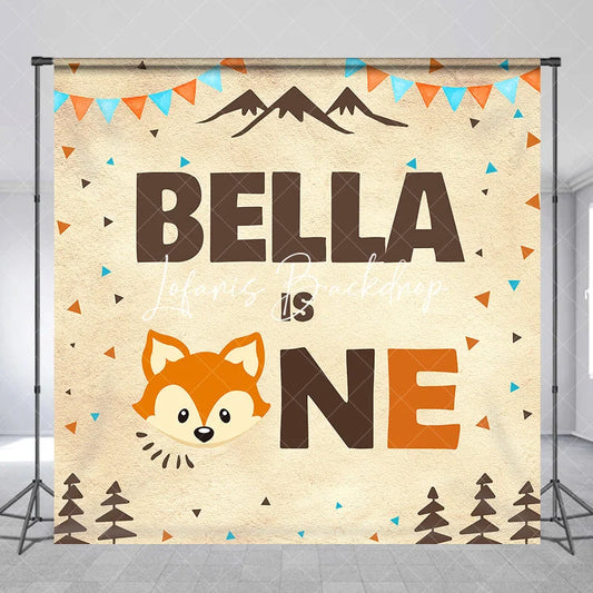 Lofaris Custom Woodland Fox First Birthday Party Backdrop Personalized Forest Animal Theme Celebration Decor