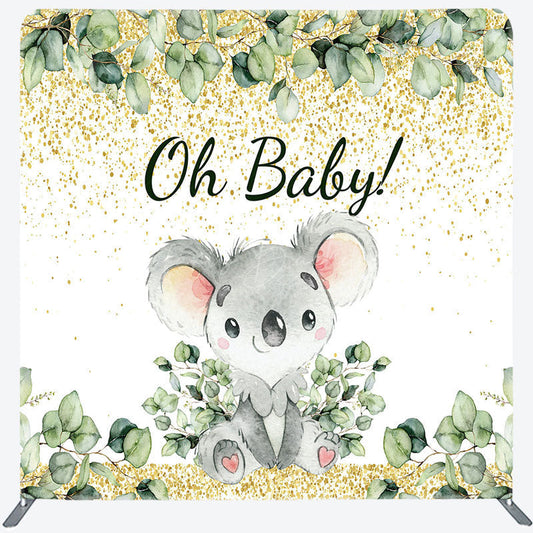 Lofaris Cute Boho Koala Baby Shower Square Tension Backdrop