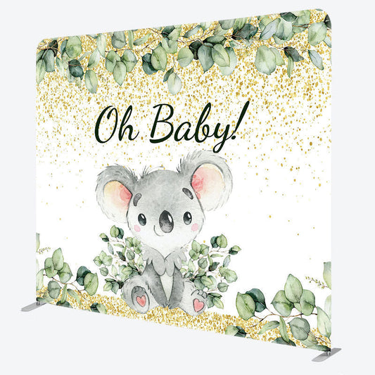 Lofaris Cute Boho Koala Baby Shower Square Tension Backdrop