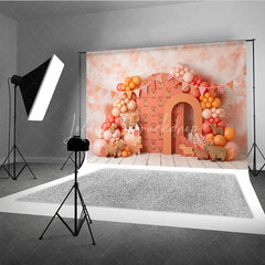 Lofaris Cute Capybara with Flower Crowns Photography Backdrop Peach Coral Balloon Garland Birthday Party Decor