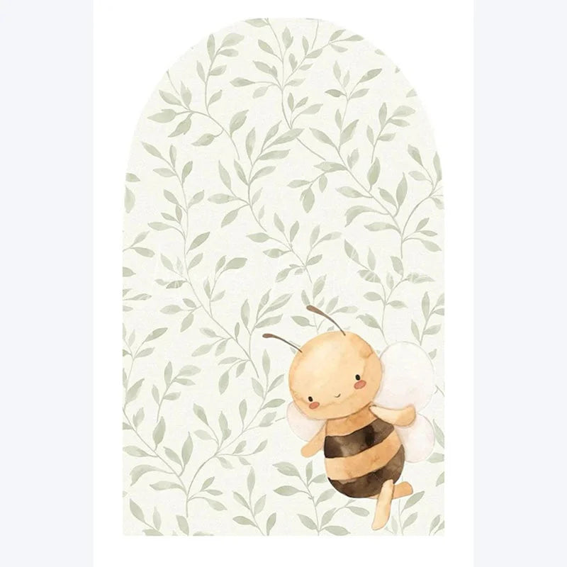 Lofaris Cute Goose Baby Shower Arch Backdrop Green Floral Animal Whimsical Nursery Decor for Gender Neutral Celebration