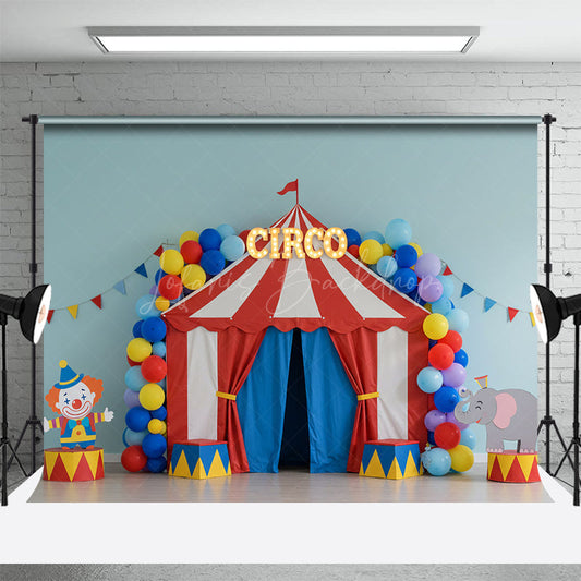 Lofaris Cute Joker Board Circus Balloon Cake Smash Backdrop