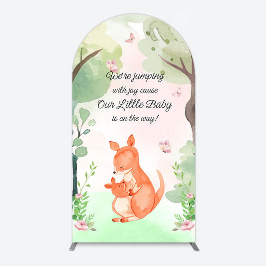 Lofaris Cute Kangaroo Jumping Baby Shower Arch Backdrop