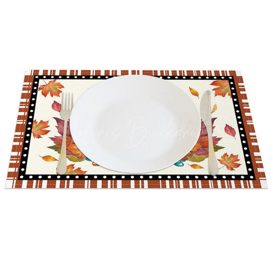 Lofaris Cute Pumpkin Fallen Maple Leaves Set of 4 Placemats