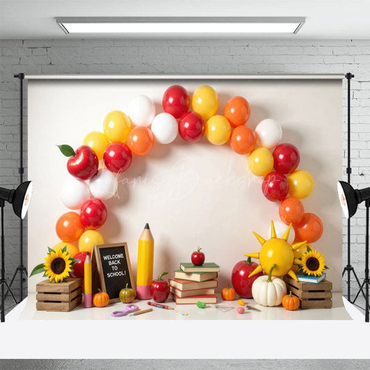 Lofaris Cute Welcome Back To School Balloon Arch Backdrop