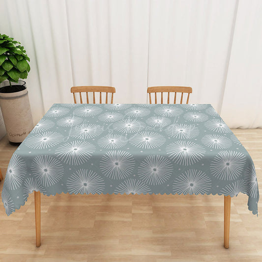 Lofaris Cute White Dandelion Rectangle Tablecloth for Whimsical Spring and Modern Farmhouse Kitchen Decor