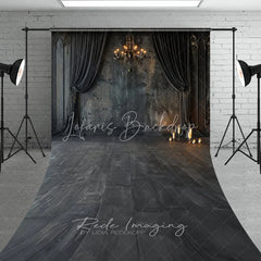 Lofaris Dark Abstract Texture Photography Backdrop Vintage Chandelier Black Curtains Wood Sweep Studio Background