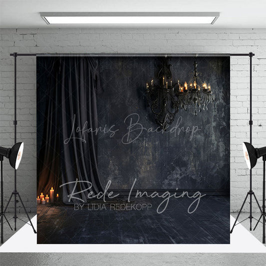 Lofaris Dark Black Room Curtain Candle Retro Wall Backdrop