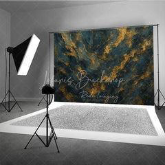 Lofaris Dark Blue and Gold Abstract Texture Photography Backdrop Elegant Artistic Portrait Background
