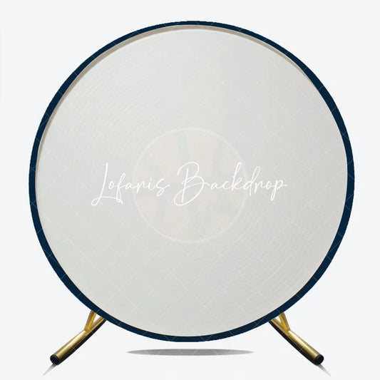 Lofaris Dark Blue Basketball Theme Round Backdrop featuring an Orange Ball and Concentric Circles for Sports Party