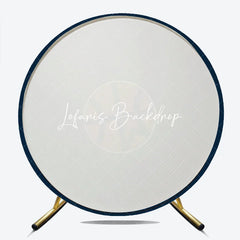 Lofaris Dark Blue Basketball Theme Round Backdrop featuring an Orange Ball and Concentric Circles for Sports Party