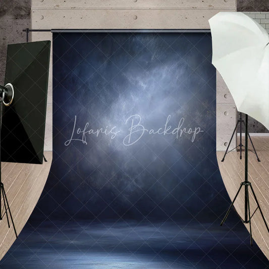 Lofaris Dark Blue Grey Textured Sweep Backdrop for Professional Studio Photography Moody Artistic Portrait