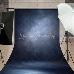 Lofaris Dark Blue Grey Textured Sweep Backdrop for Professional Studio Photography Moody Artistic Portrait