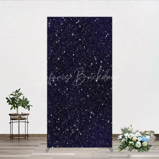 Lofaris Dark Blue Starry Night Galaxy Rectangle Arch Backdrop Celestial Space Theme for Birthday Party Decor