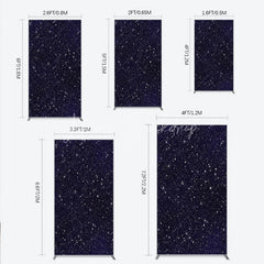 Lofaris Dark Blue Starry Night Galaxy Rectangle Arch Backdrop Celestial Space Theme for Birthday Party Decor