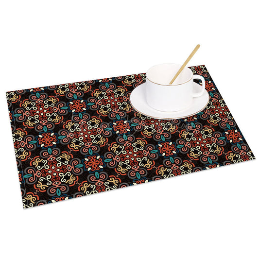 Lofaris Dark Colors Slovakia Patterns Set of 4 Placemats