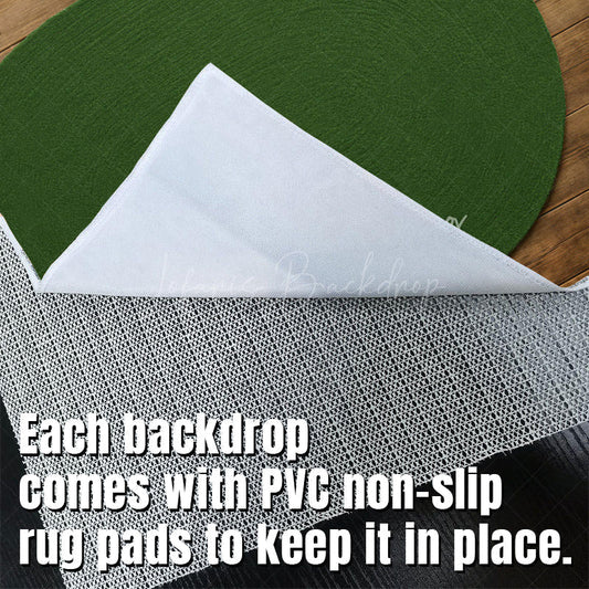 Lofaris Dark Green Oval Rug Fabric Floor Backdrop For Photo