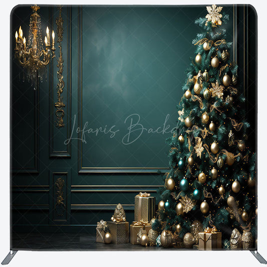 Lofaris Dark Green Wall Gifts Christmas Pillow Case Backdrop