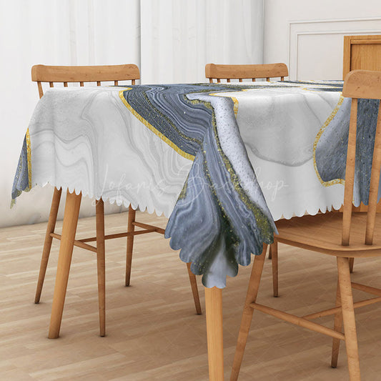 Lofaris Dark Grey Glitter Rectangle Tablecloth with Gradient Effect for Modern and Glamorous Party Decor