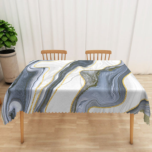 Lofaris Dark Grey Glitter Rectangle Tablecloth with Gradient Effect for Modern and Glamorous Party Decor