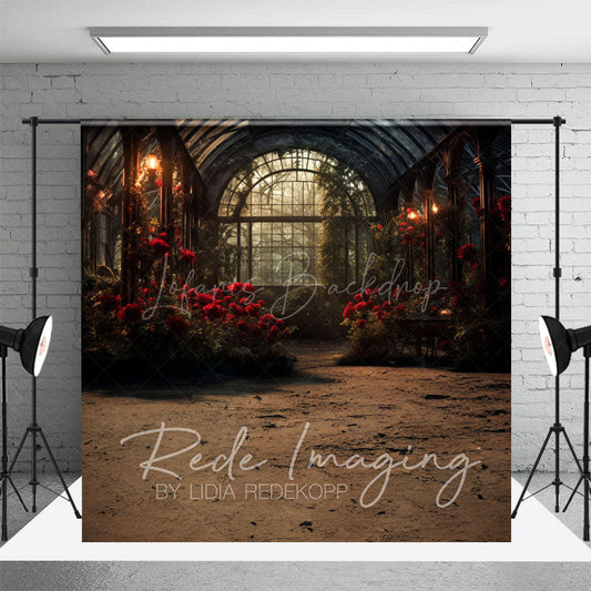 Lofaris Dark Lovely Greenhouse Window Photography Backdrop