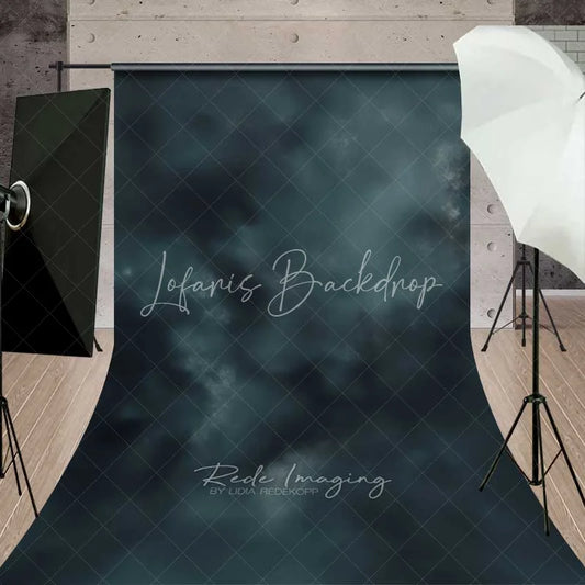 Lofaris Dark Moody Teal and Grey Cloud Backdrop Abstract Smoky Texture Professional Fine Art Photography Background