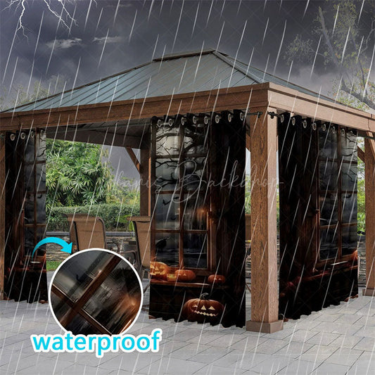 Lofaris Dark Night Window Waterproof Printed Outdoor Curtains