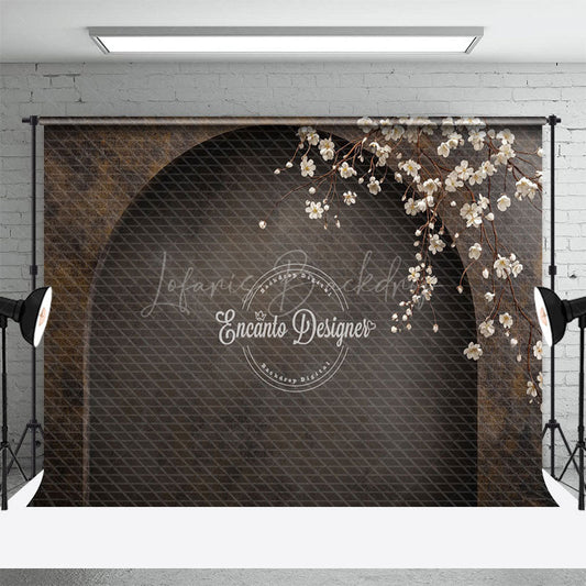 Lofaris Dark Retro Arch Floral Wedding Photography Backdrop