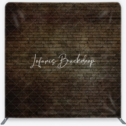 Lofaris Dark Rustic Brick Wall Square Double-Sided Backdrop Vintage Aged Texture for Photography and Studio Props