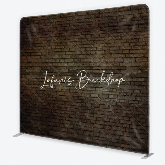 Lofaris Dark Rustic Brick Wall Square Double-Sided Backdrop Vintage Aged Texture for Photography and Studio Props