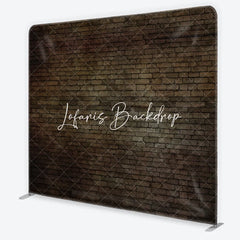 Lofaris Dark Rustic Brick Wall Square Double-Sided Backdrop Vintage Aged Texture for Photography and Studio Props