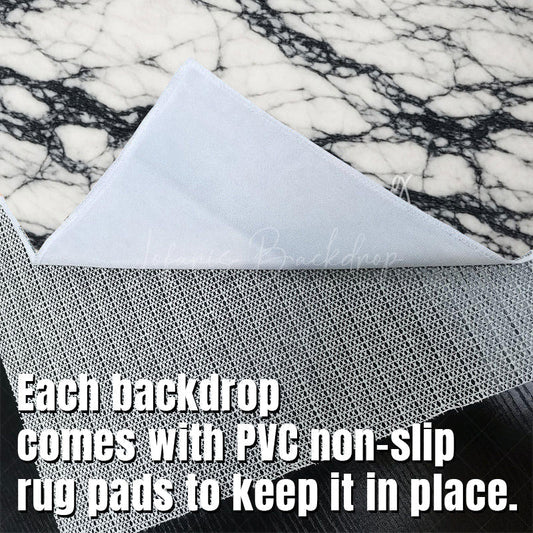 Lofaris Dark White Color Marble Photo Fabric Floor Backdrop