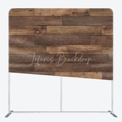 Lofaris Dark Wood Planks Double-Sided Tension Fabric Backdrop Rustic Faux Wooden Wall Farmhouse Photo Booth Background