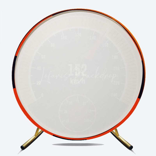 Lofaris Dashboard Display Racing Boy Birthday Round Backdrop