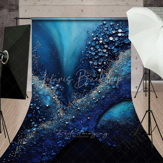 Lofaris Deep Blue Ocean Galaxy Abstract Backdrop Glowing Bubbles and Dots Photography Background