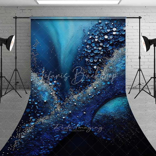 Lofaris Deep Blue Ocean Galaxy Abstract Backdrop Glowing Bubbles and Dots Photography Background