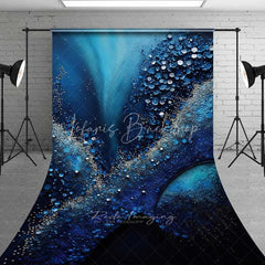 Lofaris Deep Blue Ocean Galaxy Abstract Backdrop Glowing Bubbles and Dots Photography Background