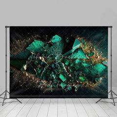 Lofaris Deep Teal Geometric Geode Crystal Backdrop Gold Dust Abstract Art Photography Background Modern Party Decor